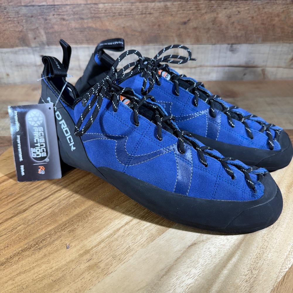 Mad Rock Climbing Shoes Mens 15 Blue Science Friction 3.0 Lace Up New with Tags
